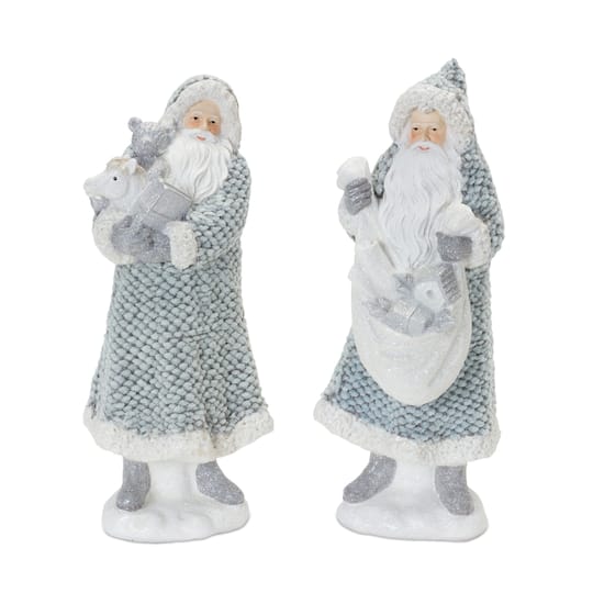 Santa with Sweater Coat Figurine Set
